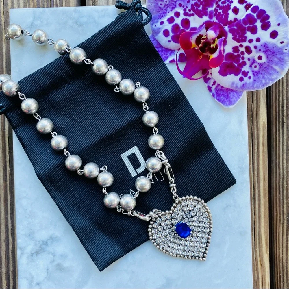 DANNIJO Mercer Crystal Heart Necklace NWT